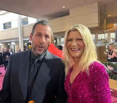 Anna Karolina Heinrich & Adam Sandler at Golden Globes Awards 2025